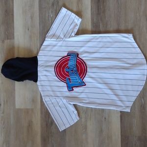 Space Jam Tune Squad Women's Hooded Button Down Jersey Shirt Size S